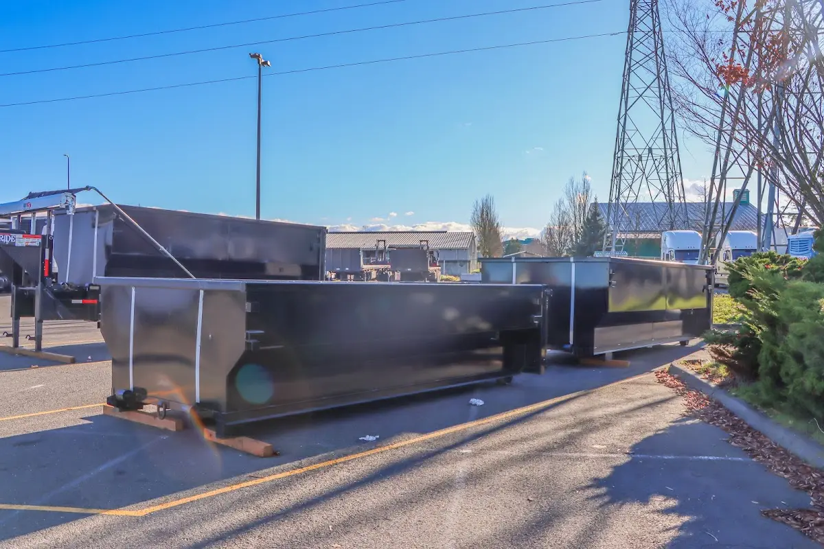 Roll-off dumpster ready for waste disposal at job site for Commercial Dumpster Rental in Houma